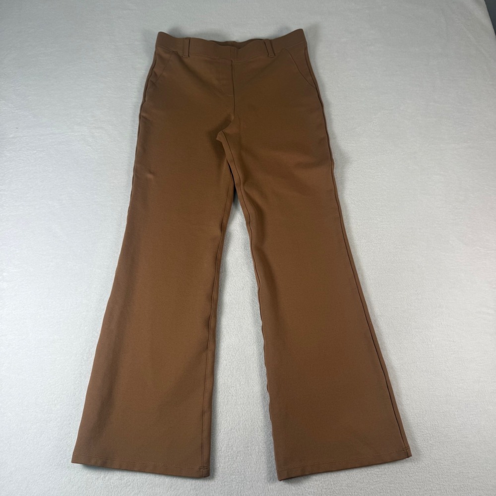 Quince Flare Leg Ponte Pants Womens Small Brown Stretch Quiet Luxury Workwear